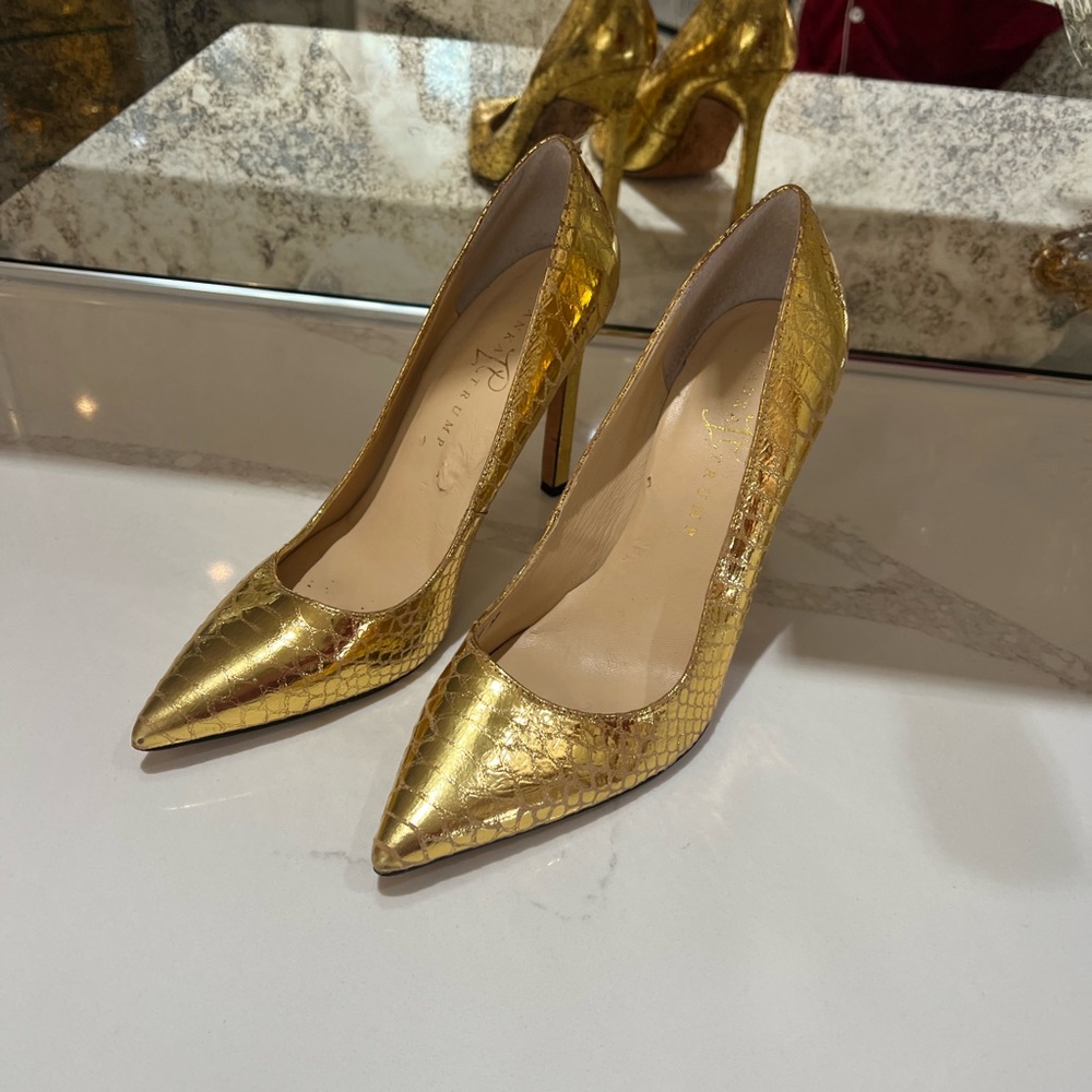 Gold Stiletto Heels - worn ONCE